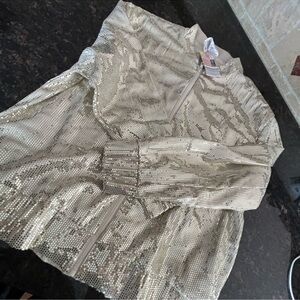 Serra Gold Sequin bomber style Jacket